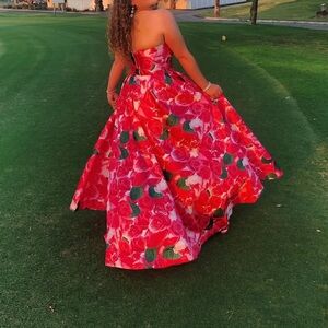 Floral Strapless Gown